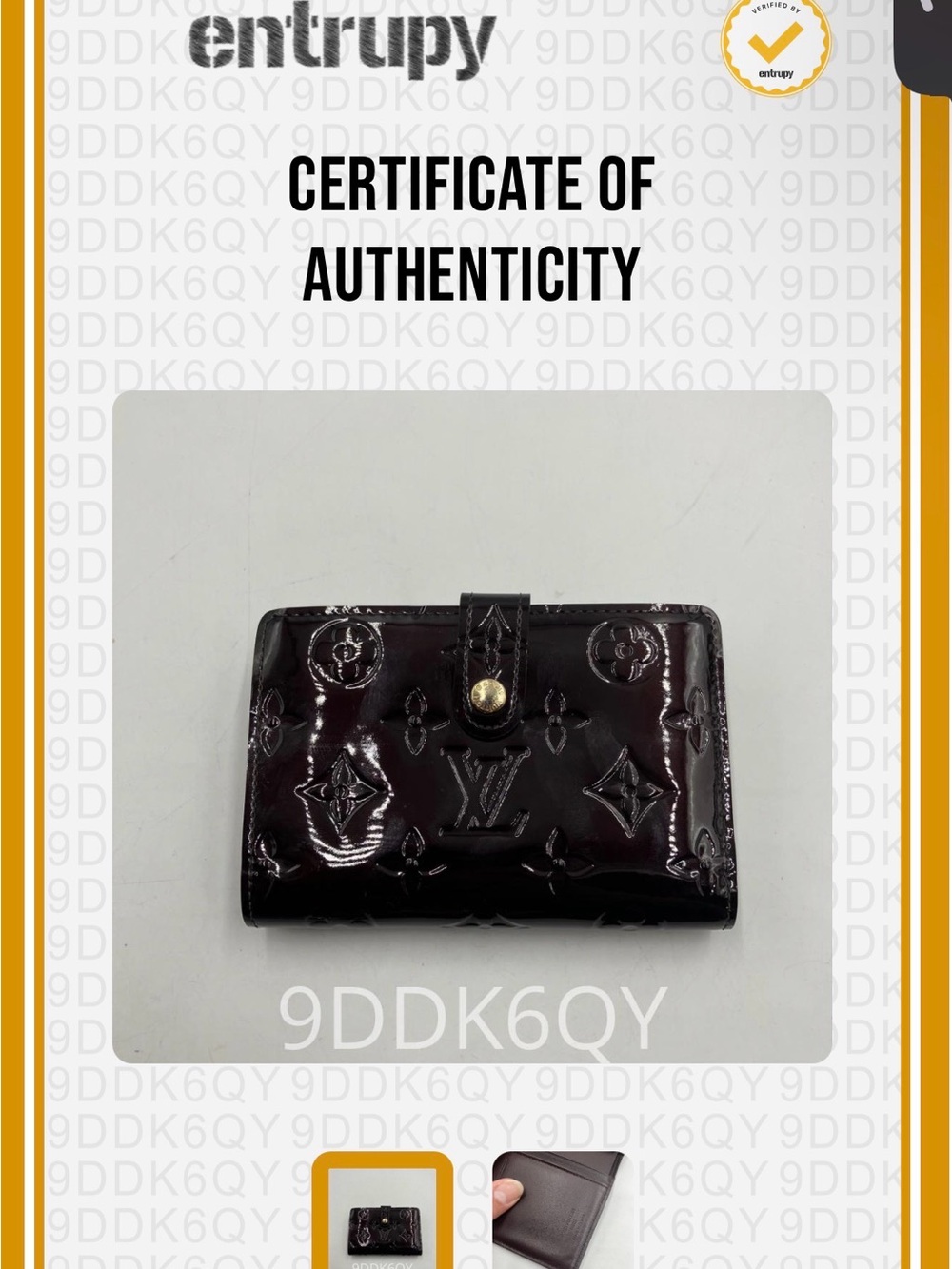 ✨ Authentic Louis Vuitton Vernis Kiss Lock Wallet – Great Condition ✨ w/ Entrupy - Picture 10 of 10